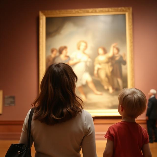Linda at a museum with her children