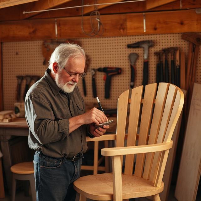 Robert in his woodworking shop