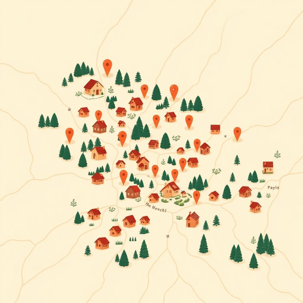 Illustrated map of neighborhood clusters